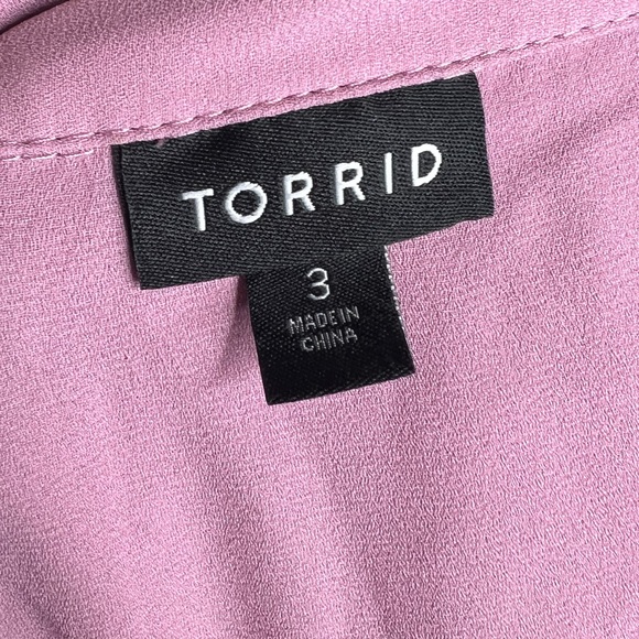 Torrid 3 Lilac Georgette Button Down Pullover Blouse - Picture 6 of 7